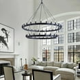 thumbnail image 6 of Aiwen 2 Tiers 48 Lights Wagon Wheel Chandelier Grand Deluxe Modern Decorative Ceiling Light Fixture, 6 of 9