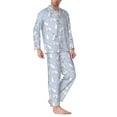 thumbnail image 2 of Sikiie Rabbit Is Eating Carrots Mens Pajama Set, Soft Warm Long Sleeve Sleepwear, Cozy Button-Down Pjs for Men-Large, 2 of 7