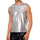 thumbnail image 4 of Camisetas sin mangas metálicas INSPIRE CHIC para hombres, camiseta holográfica, chaleco brillante para fiesta disco, plateado S, 4 of 4