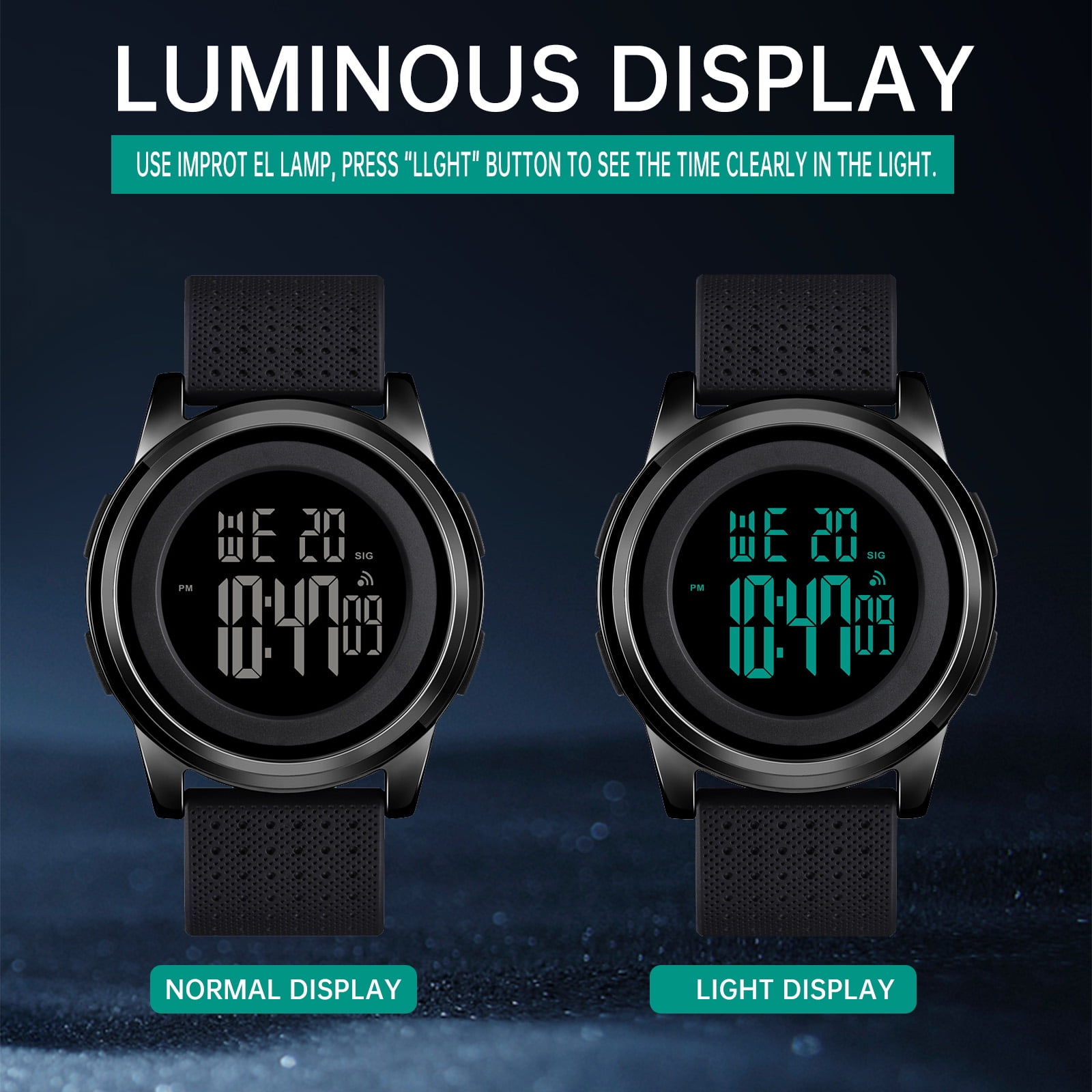 SKMEI Mens Watch Ultra-Thin Digital Sports Watch Waterproof Stainless Steel Fashion Wrist Watch for Men Women