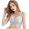 thumbnail image 3 of DuoJiaJ Plus Size Cotton Nursing Bra Women's Breastfeeding Maternity Bra Comfort Support Wireless T-Shirt Bras Gray, 3 of 5