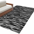 thumbnail image 2 of Black Striped Area Rug 4'x6', Retro Wave Lines Texture Simple Washable Non-Slip Rugs, Low Pile Large Carpet for Living Room Bedroom Dining Room Kitchen Office Indoor Mat, 2 of 9