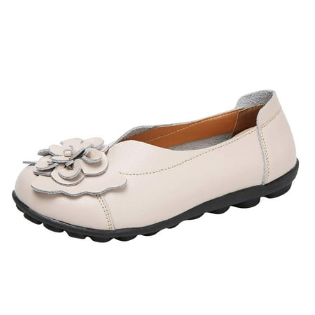 

Wesracia shoe Women s Soft Leather Flat Casual Shoes Comfortable Flower Slip on Single Shoes women shoes for ladies summer