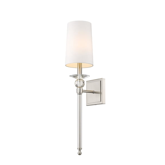 1 Light Wall Sconce Frame Finish Brushed Nickel