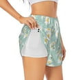 thumbnail image 2 of Haiem Floral Daisy Women's 2 in 1 Running Shorts - Lightweight Athletic Workout Gym Yoga Breathable Sports Shorts Liner with Phone Pockets-Medium, 2 of 9