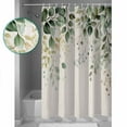 thumbnail image 3 of 72x78 Inch Shower Curtain Sage Green Eucalyptus Bathroom Decor Waterproof Fabric Bathtub Bath Curtains Decorative Country Leaf Plants Retro Beige Extra Long Shower Curtain Set with Hooks, 3 of 6