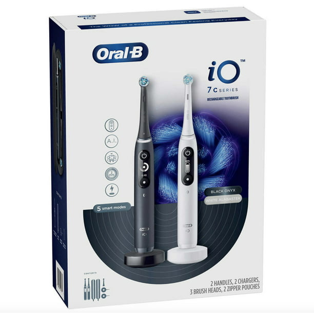 Sijpelen Paar Magazijn Oral-B iO Series 7c Rechargeable Toothbrush 2-pack - Walmart.com