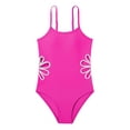 thumbnail image 6 of 7-14T Girls Summer One Piece Swimsuits Adjustable Spaghetti Strap Swimwear Floral Hollow-out Bathing Suit, Size 7-14 Years, 6 of 9