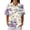 Blue, variant on Womens Plus Size Casual Henley Waffle Knit Button-Up Top Short Sleeve Polo Shirt Hawaiian Shirt