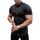 thumbnail image 1 of Sunloudy Camisa casual para hombre, color sólido, manga corta, cuello de solapa, ajuste delgado, tops de ocio con botones Sunloudy moda, 1 of 6