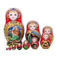 thumbnail image 2 of TISHITA 10 Pcs Poupées Russes Gigognes Jouets Éducatifs Traditionnels Poupée Matriochka Rouge, 2 of 8
