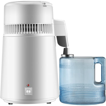 BENTISM Stainless Steel Water Distiller 750W Water Distillation Kit 1.1 Gallon/4 L Water Distiller Home Countertop Connection Bottle Food-Grade Outlet Glass Container (White),FDA Listed