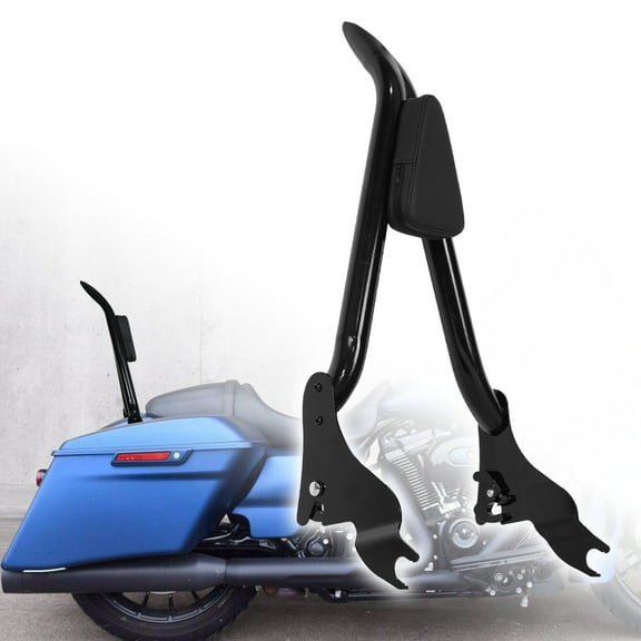 Black Sissy Bar Detachable Backrest Rear Pad for Harley Davidson Touring 2009-2024 Street Glide Road Glide Electra Glide Road King