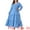 Blue, variant on Plus Size Polka Dots Long Maxi Lantern Sleeve Dress 1X Khaki