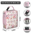 thumbnail image 3 of Floral Insulated Lunch Box Men Reusable Lunch Bag with Side Pocket Lunchbox Office Hiking, 3 of 6