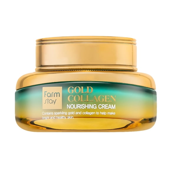 Crema nutritiva FARMSTAY Gold Collagen de 55 ml para una piel vibrante