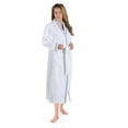 thumbnail image 6 of Unisex Luxurious Plush Turkish Cotton Kimono Robe, Small, Blue-White by Blue Nile Mills, 6 of 9