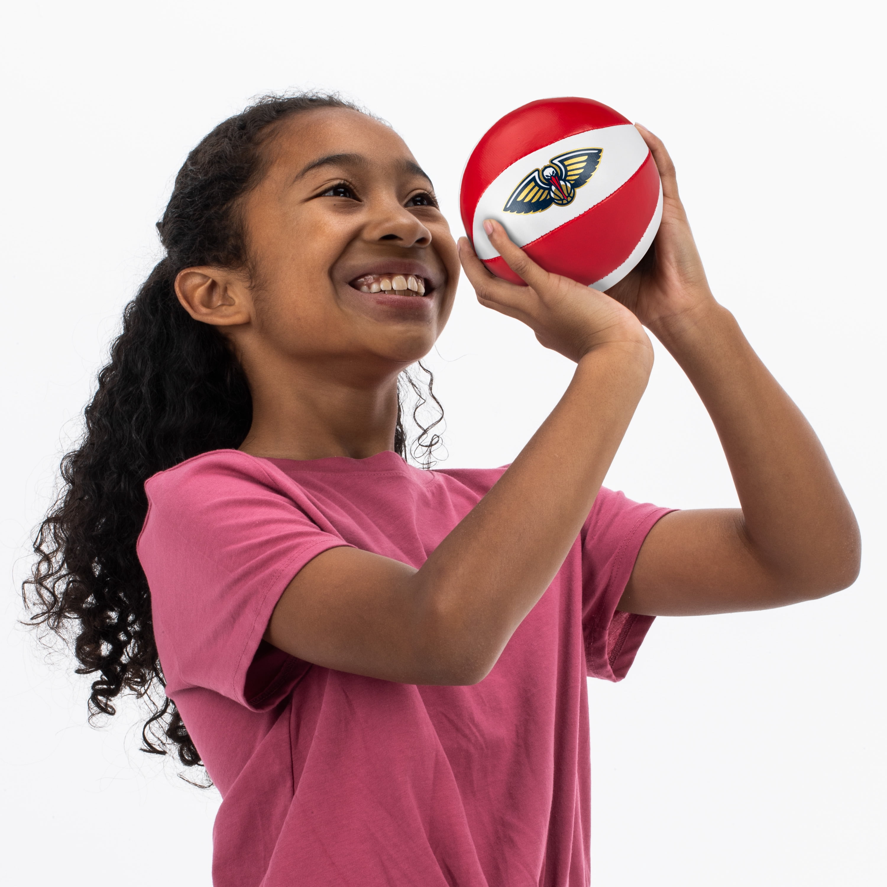 Franklin Sports NBA New Orleans Pelicans Toy Basketballs - 2 Pack of Kids Soft Mini Basketballs for Over the Door + Indoor Hoops - NBA Fan Shop Kids Soft Toy Basketballs - (2) Mini Balls Included