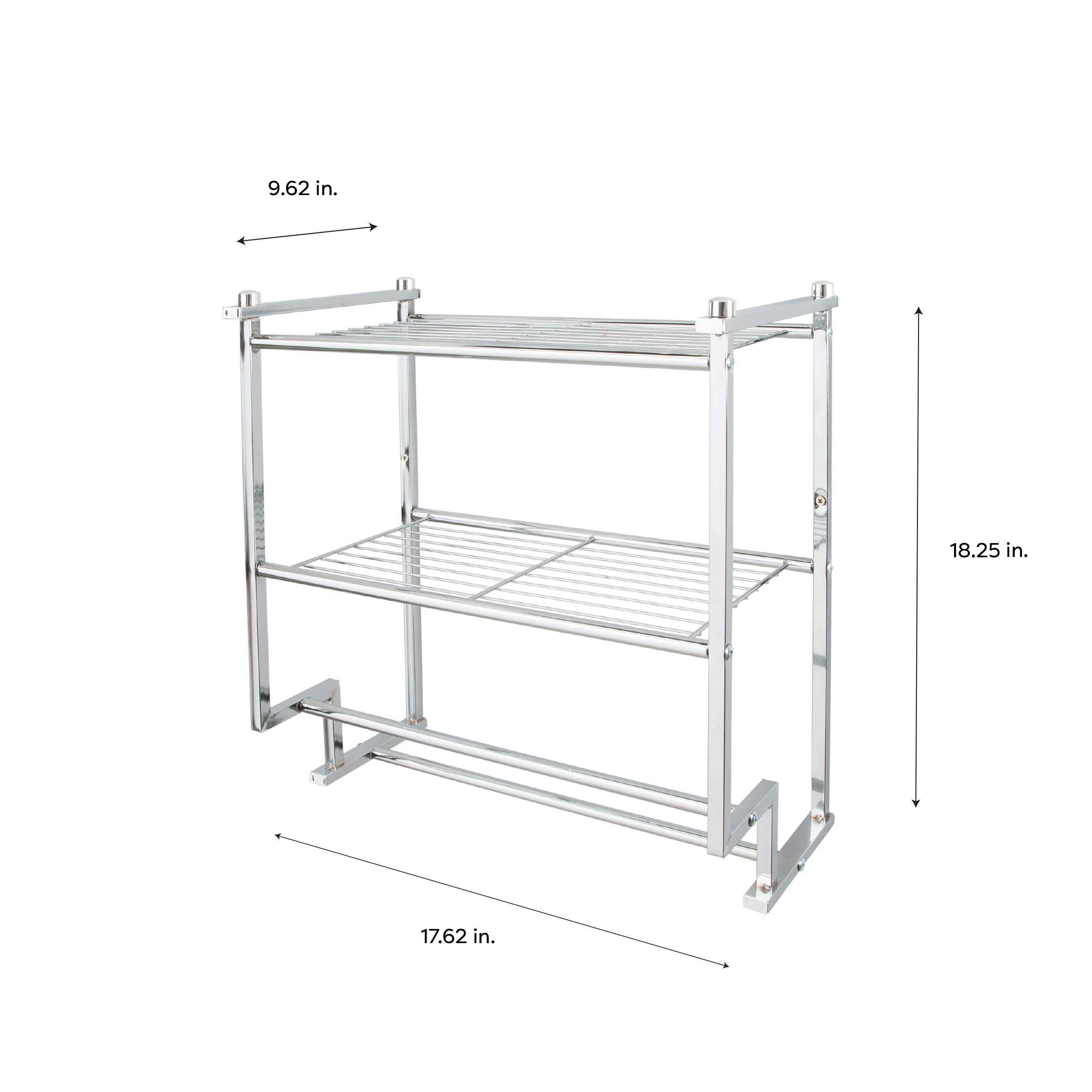 Organize It All 2 Tier Wall Mounted Metal Shelf with Towel Rack - image 4 of 7