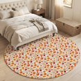 thumbnail image 4 of Small Round Rug 3Ft, Orange Pumpkins Thanksgiving Non-Slip Washable Circle Rugs Carpet, Maple Leaves Filling Fall Indoor Outdoor Rug Floor Mats Throw Runner for Bedroom Living Room Bathroom, 4 of 8