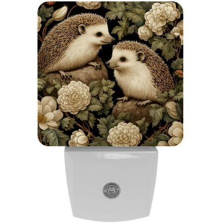 

Cute Forest Hedgehog LED Night Lights Dusk To Dawn Smart Sensor 0.5W Plug-In Night Lights Lamp For Bedroom Bathroom Kitchen Hallway Stairs 2Pack