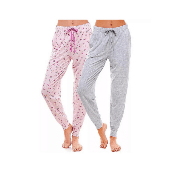 Roudelain 2-Pk. Jogger Sleep Pants , Ditsy Blushing/ Stripe Dot , M