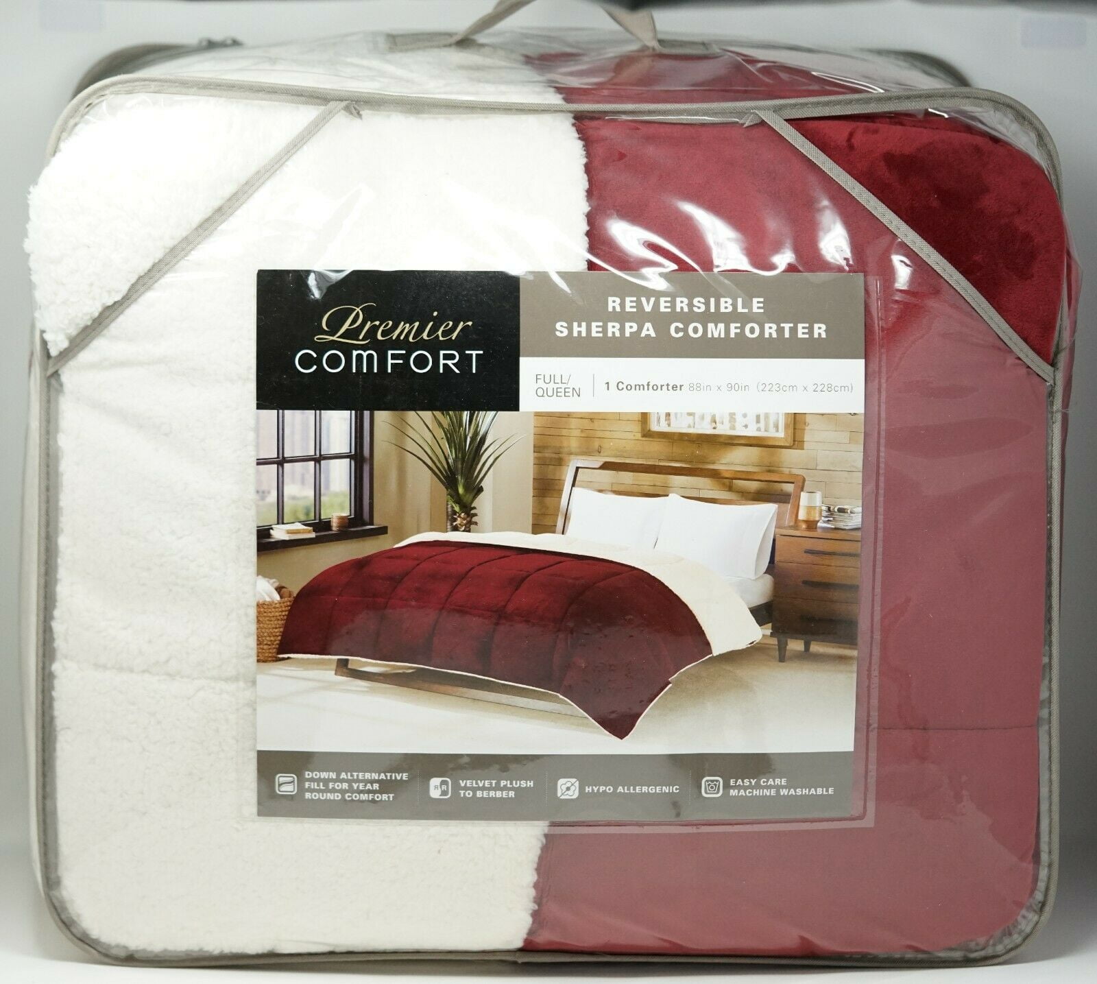 Premier Comfort Reversible MicroVelvet Sherpa Down Alternative