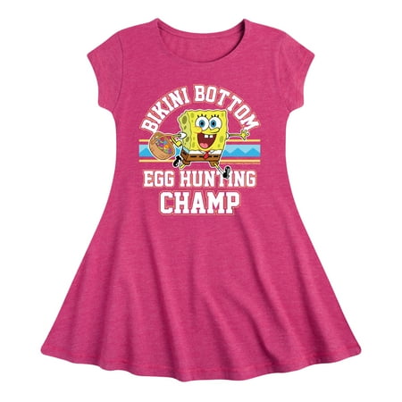 

SpongeBob Squarepants - Bikini Bottom Egg Hunting Champ - Toddler And Youth Girls Fit And Flare Dress