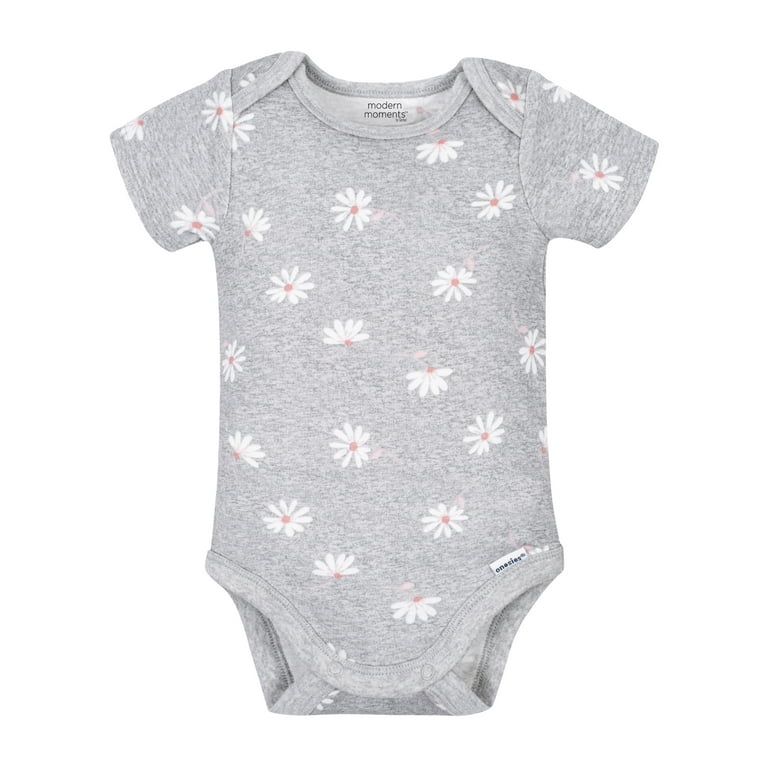 Modern Moments by Gerber Baby Girl Short Sleeve Onesies Bodysuits