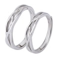 thumbnail image 4 of Couple Rings Set for Him and Her S925 Silver Matching Wedding Bands Interweaving Promise Rings Anniversary Jewelry Gifts for Men and Women Exquisite Design, 4 of 5