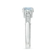 thumbnail image 3 of ANGARA Natural Three Stone Round 1.12 ct Aquamarine and Diamond Ring in 14K White Gold for Women (Size-7mm) | March Birthstone, Birthday, Anniversary, Jewelry Gift for Women | Natural Aquamarine Ring, 3 of 9