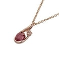 thumbnail image 2 of 10k Rose Gold Genuine Round Ruby Pendant Necklace, 2 of 5