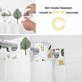 thumbnail image 2 of No Hook Shower Curtains with Snap-in Liner Set, Cartoon Farmhouse Waterproof Hotel Style Bathroom Shower Curtain, Cute Watercolor Cabin Animals Trees Breathable Mesh Top Bath Curtains 60''x72'', 2 of 9