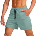 thumbnail image 2 of Mens Quick Dry Athletic Shorts With Pockets Drawstring Waist Lightweight Running Shorts For Gym And Casual Wear,Light Green,XXXL, 2 of 5