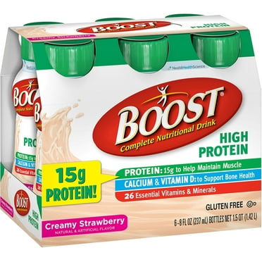 2 Pack - BOOST High Protein Nutritional Energy Drinks Creamy Strawberry 8 oz 6 ct