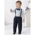 thumbnail image 4 of CARETOO Toddler Baby Boy Clothes Suit Dress Shirt Bowtie Suspender Pants Formal Wedding Outfits 3pcs, 4 of 15
