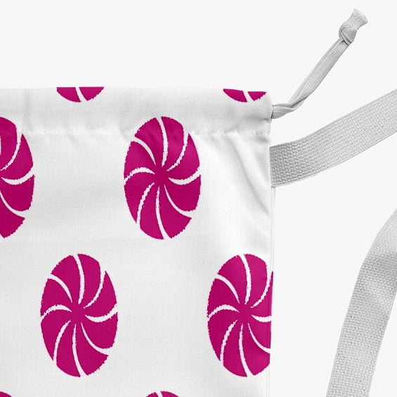 Simply Daisy Whirl of The Season Geometric 18 x 29 in Pink Laundry Bag