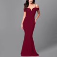 thumbnail image 3 of Women's Off Shoulder Mermaid Maxi Dress Elegant Sweetheart Neck Evening Gown for Party Graduation, 3 of 8