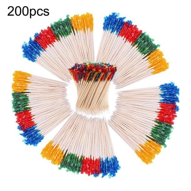 Palillos de bambú para aperitivos, palillos naturales sin astillas para fiestas, cócteles, sándwiches de frutas y accesorios para charcuterías.