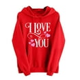 thumbnail image 2 of Viikei Tops for Women Plus Size,Women's Print Winter Hoodie Pullover Tops Long Sleeved Comfortable Sweatshirt Red S, 2 of 5