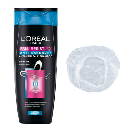 L'Oreal Fall Resist 3x Anti-Dandruff Set of 2 (Shampoo and Shower Cap), 175 ml with Ayur Product in