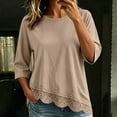 thumbnail image 3 of Zorckvet Women's T-Shirt - Lace Trim, 3/4 Sleeve & Crew Neck, 3 of 8