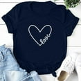 thumbnail image 4 of Rinsvye O Sleeve Women Casual Basics Long Sleeved T Shirt Women Valentine'S Heart Shaped Print Women T Shirts Neck Short Letter Tops Long Sleeve For Women Day Women'S Blouse Tee F Womens Long S, 4 of 4