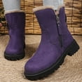 thumbnail image 6 of PiGOGI Women's Winter Boots Thickened Velvet Mid-Calf Snow Boots Warm Casual Fashionable Boots for Women Purple 42, 6 of 6
