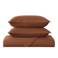 thumbnail image 3 of JML Quilt Set 3 Piece Microfiber Coverlet Shams Set, Soft Lightweight King, Brown, 3 of 6