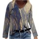 thumbnail image 1 of Blusa de camiseta estampada de manga larga cómoda con cuello en V informal a la moda para mujer Pompotops  FGAJ7360, 1 of 4