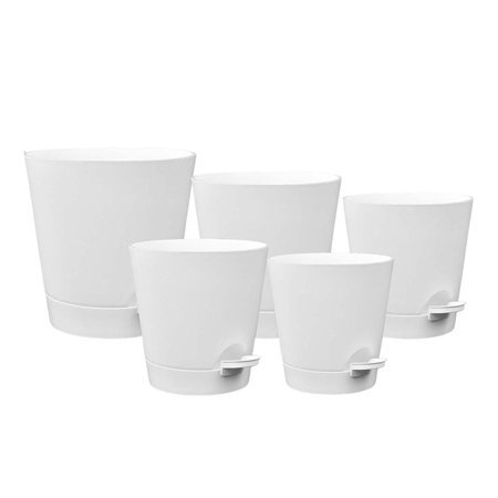 5x Self Watering Flowerpot with Drainage Hole Automatic Water Absorbing Flowerpot for All House Plants Flowers Windowsill Garden