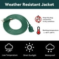 thumbnail image 7 of EP 10 Ft Green 16/3 SJTW Extension Cord - Outdoor/Indoor Durable Electrical Cable, 7 of 7