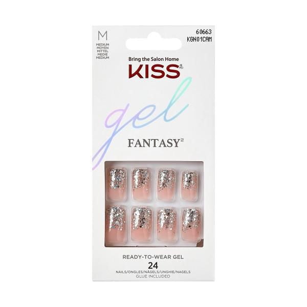 KISS Gel Fantasy - Fake Nails, 28 Count, Short