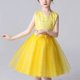 thumbnail image 3 of Vestido de cuello redondo sin mangas para niñas, falda de gasa de poliéster para actuación de princesas y danza de flores., 3 of 6